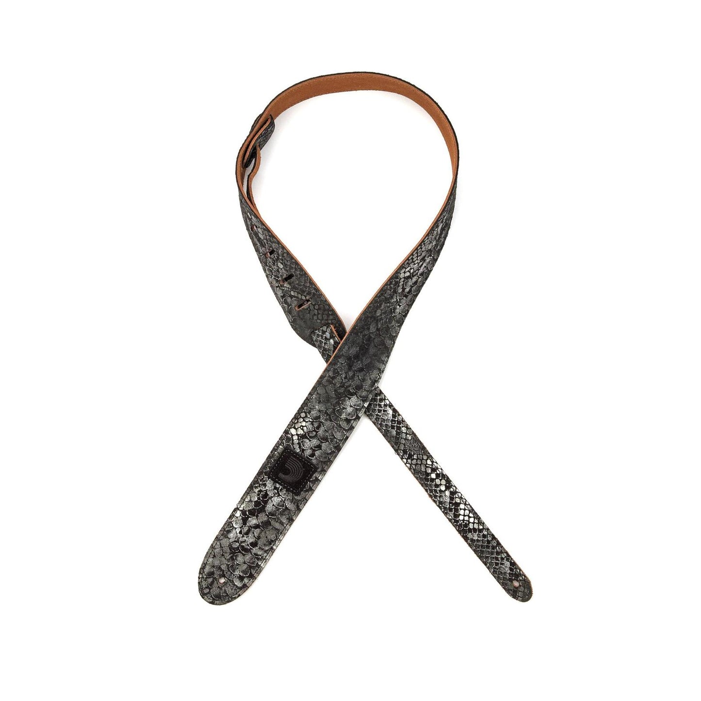 2 Inch Suede with Silver Screened Snakeskin Print