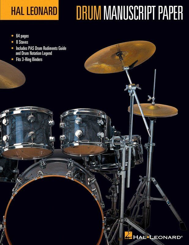 Hal Leonard Drum Manuscript Paper with 64 Pages and PAS Drum Rudiments Guide