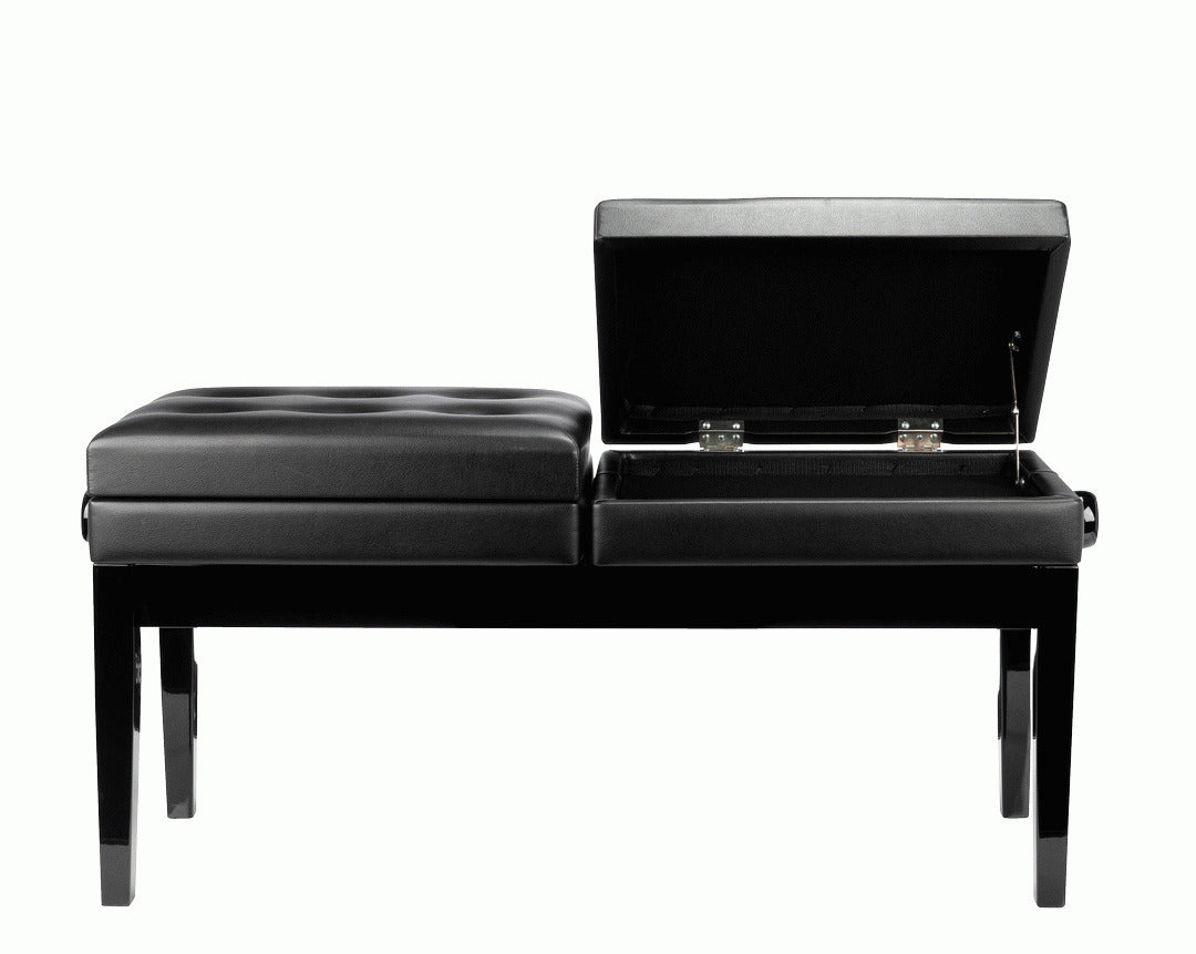 Beale BPB990 Dual Adjustable Duet Piano Bench Black w/ Storage — view 6