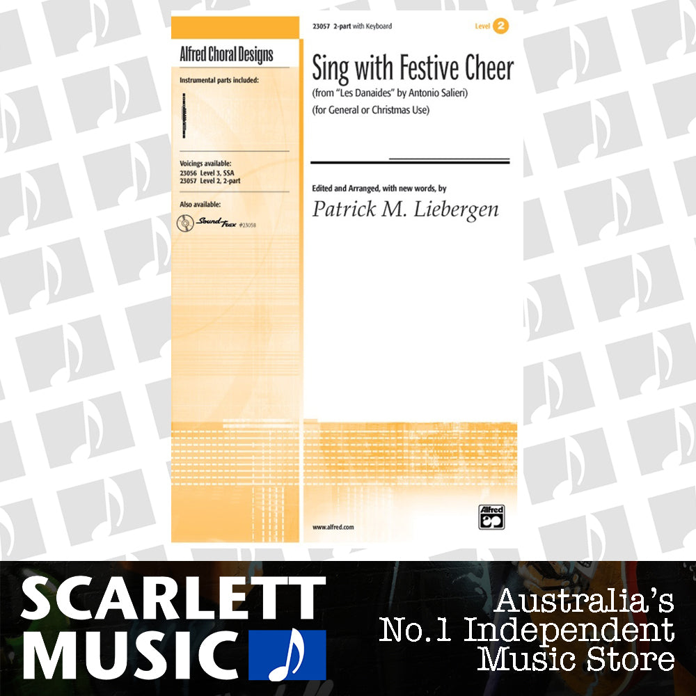 Sing With Festive Cheer 2 Part Choral Sheet Music for Piano and Optional Flutes — view 2