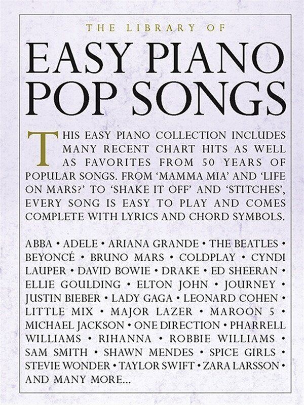 Library of Easy Piano Pop Songs - 288 Pages, Easy Piano Arrangements, Includes Hits from The Beatles, Adele, Ed Sheeran, and More