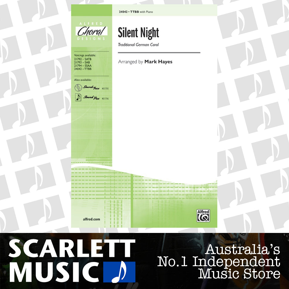 Silent Night TTBB/Piano Arrangement by Hayes — view 2