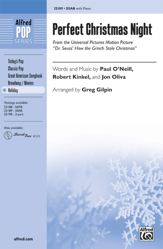 Perfect Christmas Night SSAB/Piano Arr Gilpin