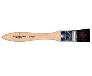 Squirrel Hair Flat Varnish Brush 25mm (1in) with Nickel-Plated Ferrule and Wood Handle