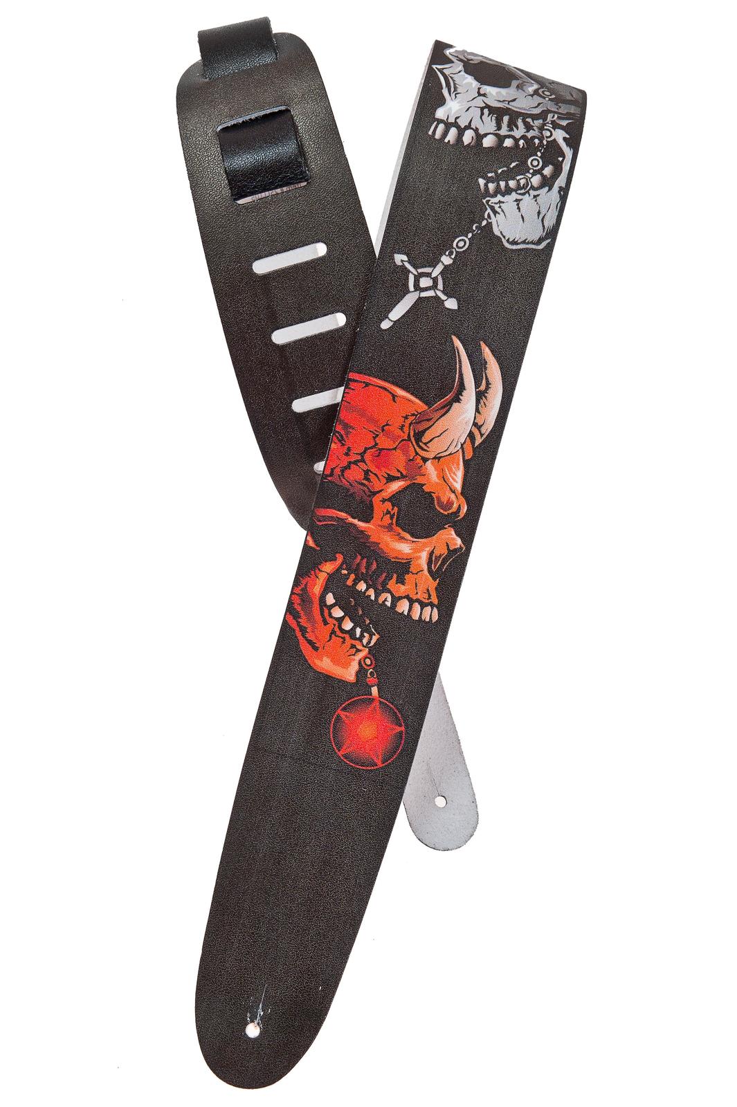 Planet Waves Lethal Threat Leather Guitar Strap, Saint and Sinner