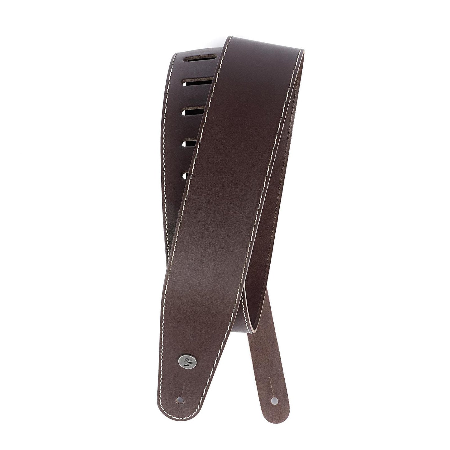 Planet Waves Classic Leather Guitar Strap with Contrast Stitch, Brown