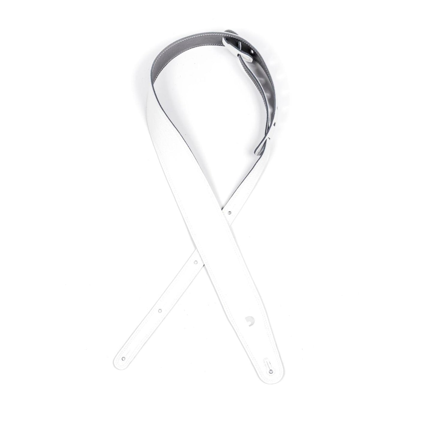 Reversible Leather Guitar Strap, Black/White, by D'Addario