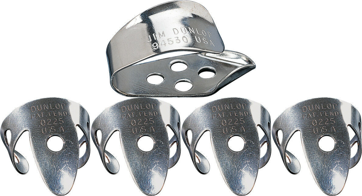 Jim Dunlop Nickel Silver: 1 x Thumb Pick & 4 x .020 IN Finger Picks, Guitar