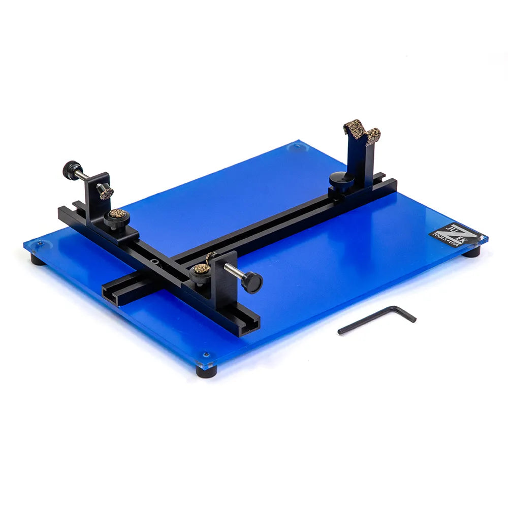 Violin/Viola Repair Cradle with Adjustable Clamp - Black Anodized Aluminium, Plexiglass Base, Made in USA by Ibex