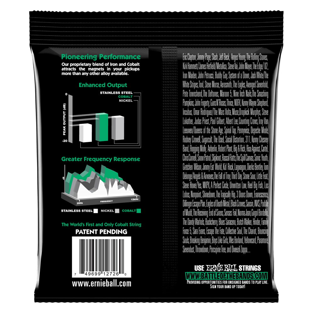 Ernie Ball Not Even Slinky Cobalt Electric Guitar Strings 12-56 Gauge — view 2