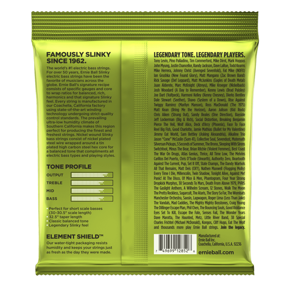 Ernie Ball Regular Slinky Nickel Wound Short Scale Bass Strings, 45-105 Gauge — view 2