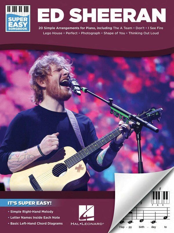 Ed Sheeran Super Easy Songbook - 20 Accessible Arrangements for Piano & Keyboard, E-Z Play Format, 48 Pages, Hal Leonard