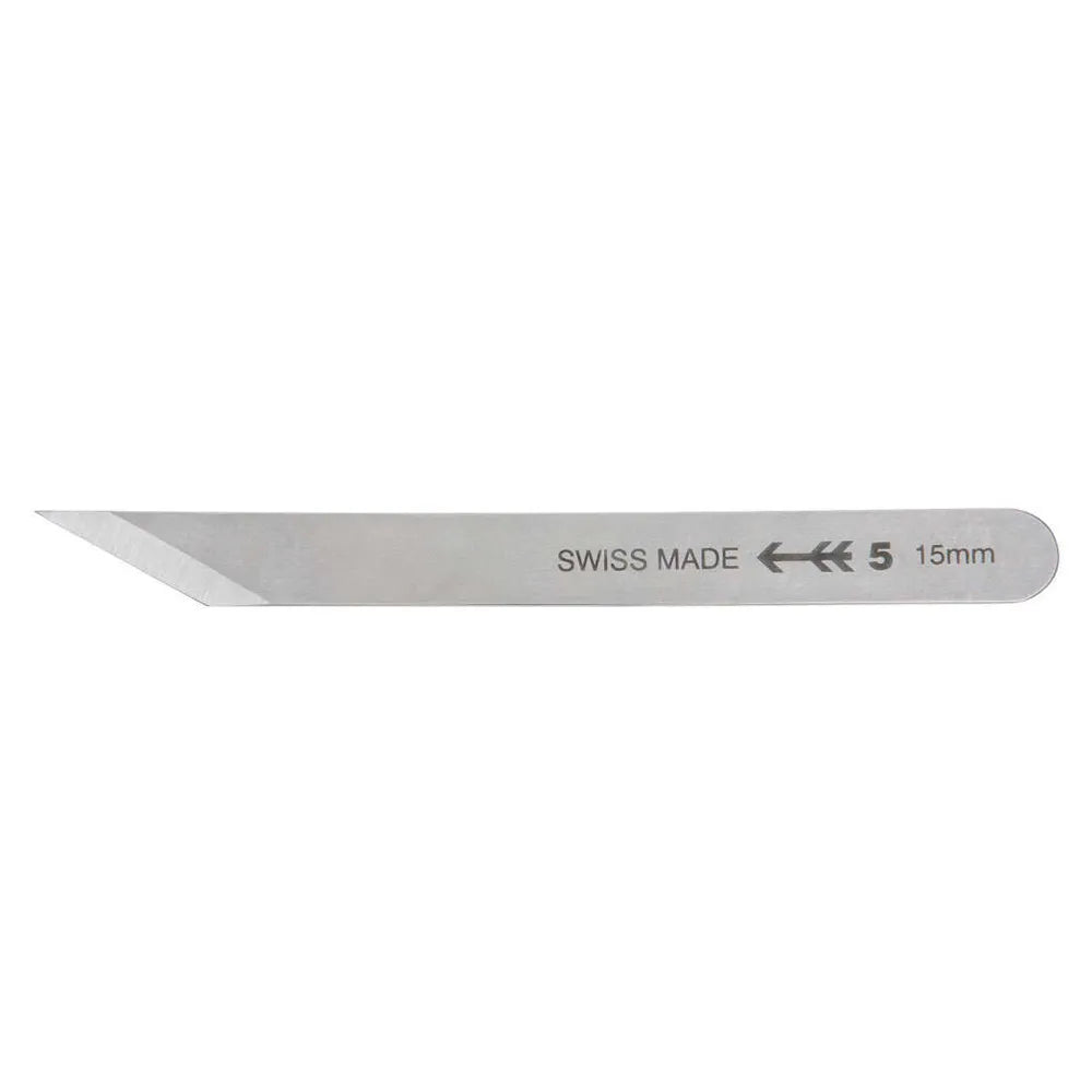 Swiss Steel 15mm Knife 700405 - Hardened RC59-60, Double Bevelled, No Handle, Ideal for Bridge Shaping, Made in Switzerland