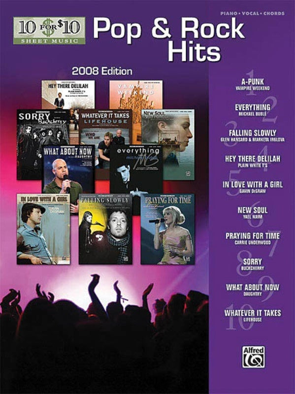 10 For 10 Pop and Rock Hits 2008 Edition PVG (Softcover Book)