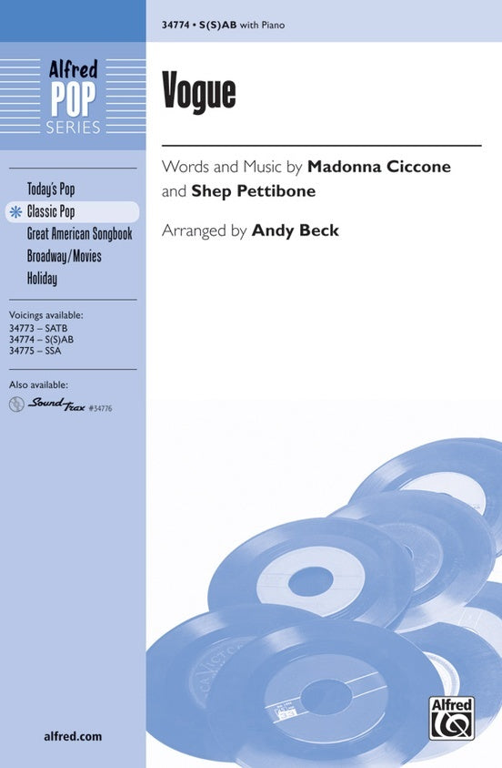 VOGUE SAB Choral Sheet Music