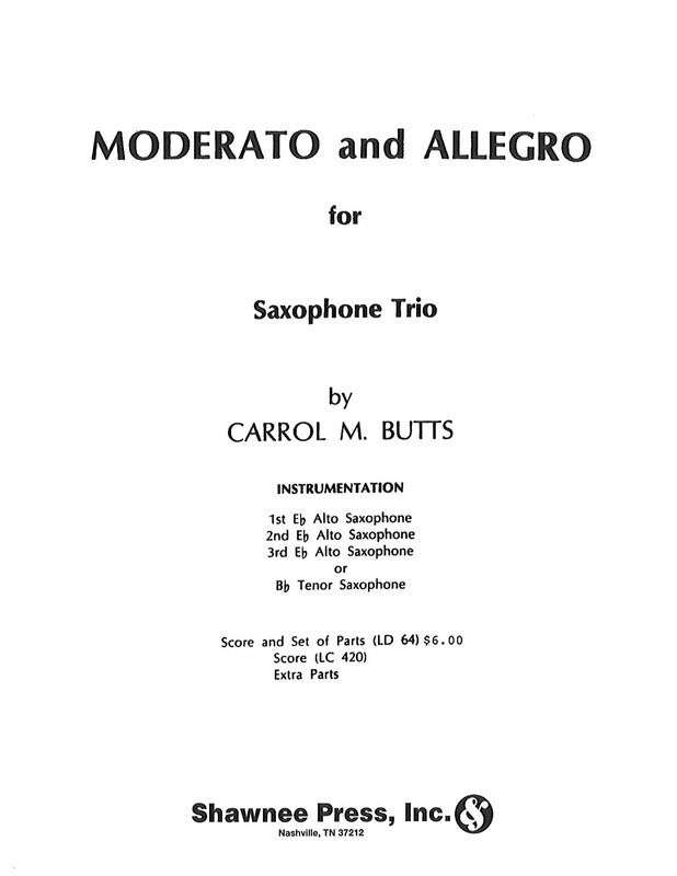 Moderato And Allegro Trio