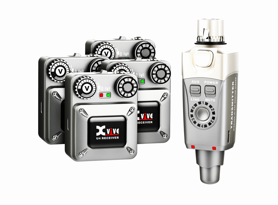 Xvive U4R4 In Ear Monitor Wireless System w' 4 Receivers
