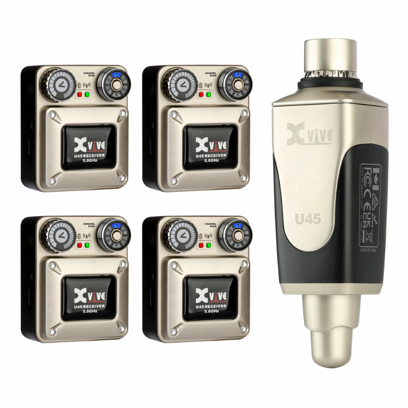 XVIVE U45R4 Wireless In-Ear Monitor System 5.8GHz with 2 Receivers — view 4