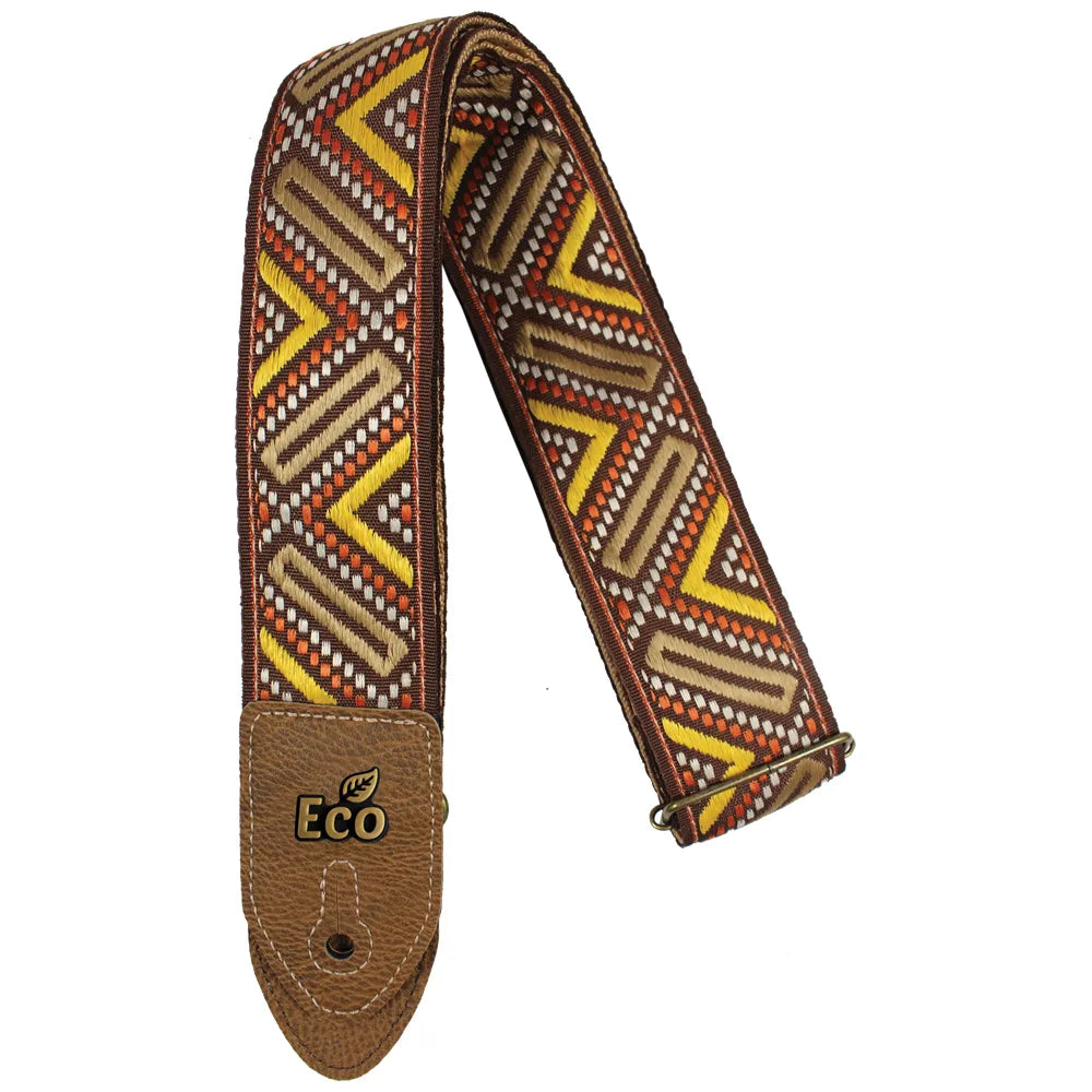 EcoStrap Guitar Strap - EcoJacq - JACQ 06 Orange, Adjustable 33" to 59"