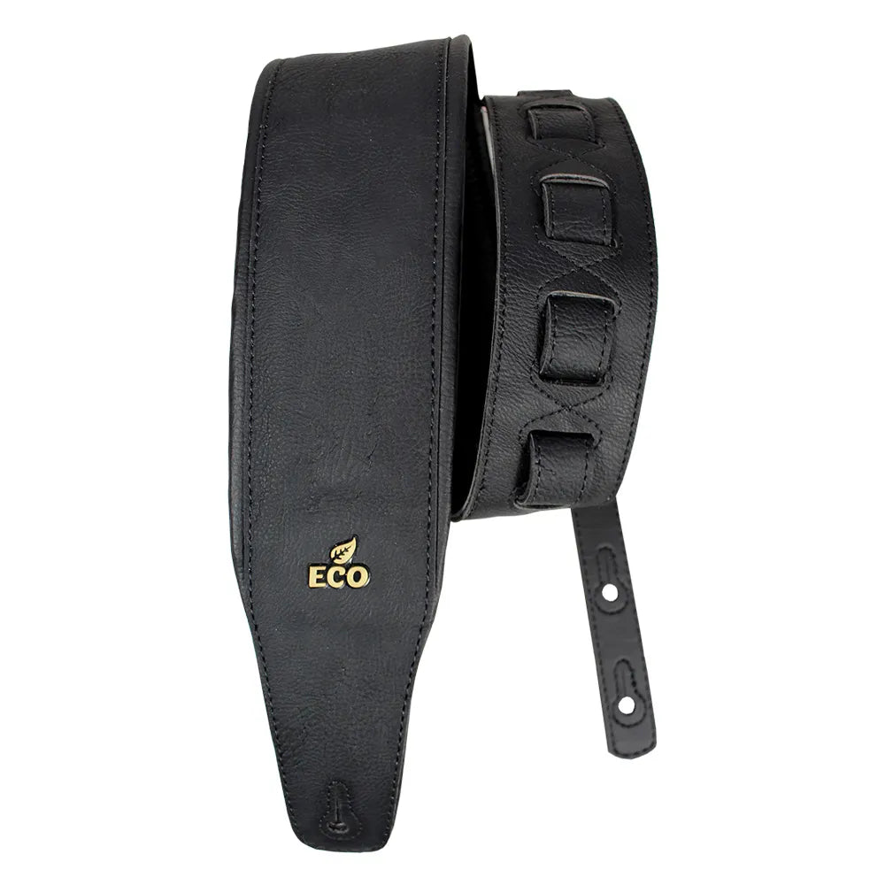 EcoStrap Bass Guitar Strap - EcoBassSoft 01 Black, Adjustable 37"-56", Padded, 100% Recyclable, Vegan Ends, Made in Brazil by Basso