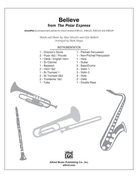 Believe S/Pax Choral Sheet Music