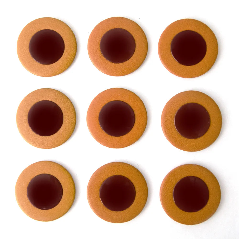 Tan Leather Sax Pad with 51.5mm Plastic Disc — view 2