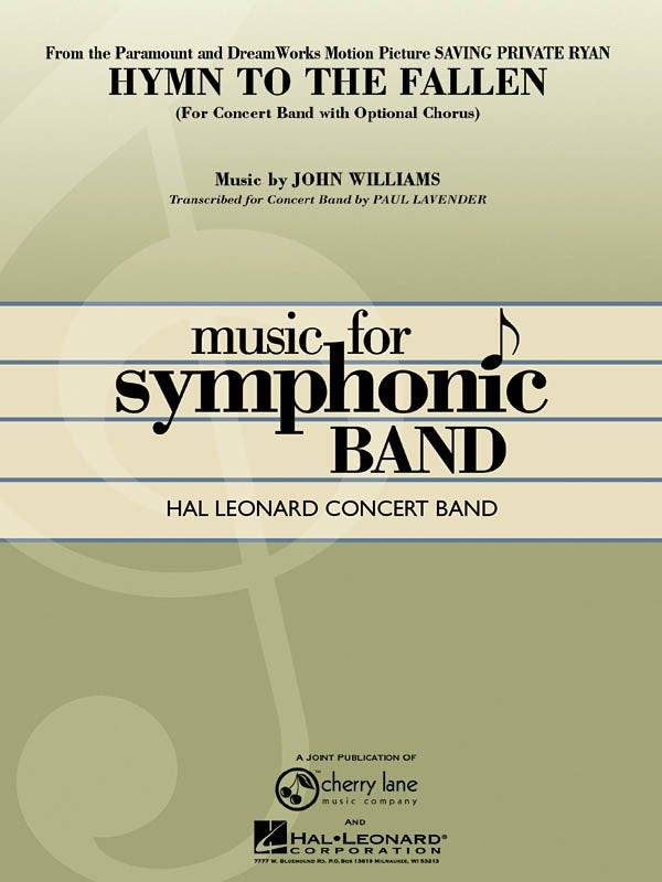 Hymn to the Fallen with Optional Chorus — Concert Band Grade 4, Score & Parts (Hal Leonard Concert Band Series)