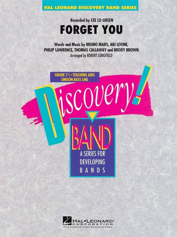 Forget You — Discovery Concert Band Grade 1.5, Score & Parts (Hal Leonard)