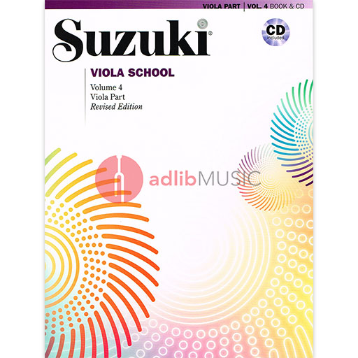 Suzuki Viola School Book/Volume 4 with CD (William Preucil) Revised Edition Summy Birchard 40694