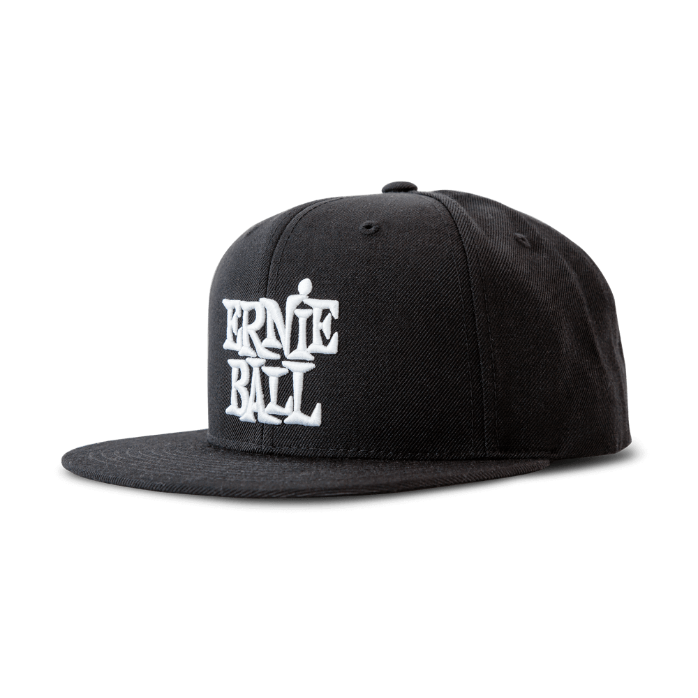 Ernie Ball Black with White Stacked Logo Hat