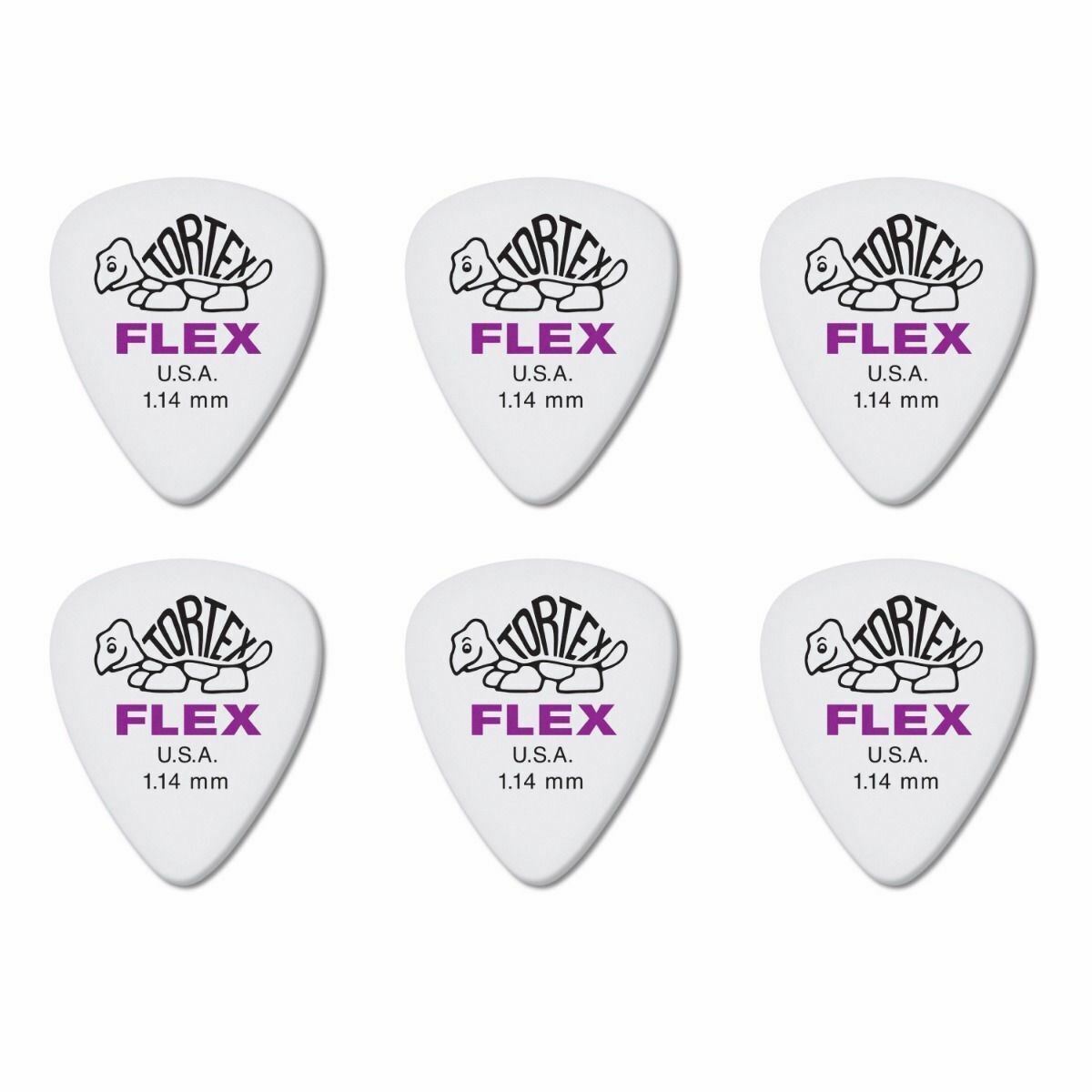 6 x Dunlop Tortex FLEX 1.14MM Gauge Guitar Picks 428R Plectrums