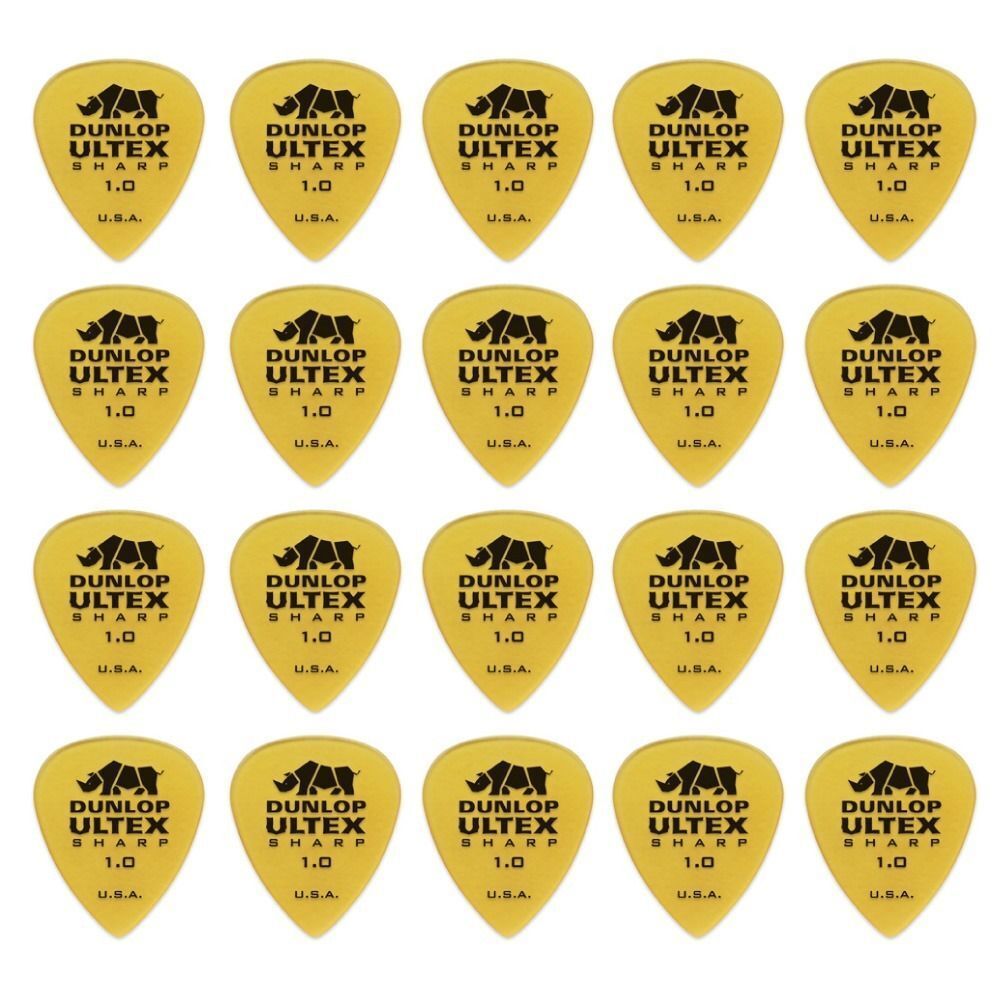 20 x Jim Dunlop Ultex Sharp 1.00MM Gauge Guitar Picks 433R Plectrums, Pack