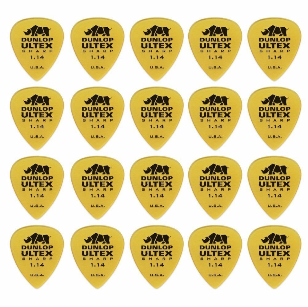 20 x Jim Dunlop Ultex Sharp 1.14MM Gauge Guitar Picks 433R Plectrums, Pack