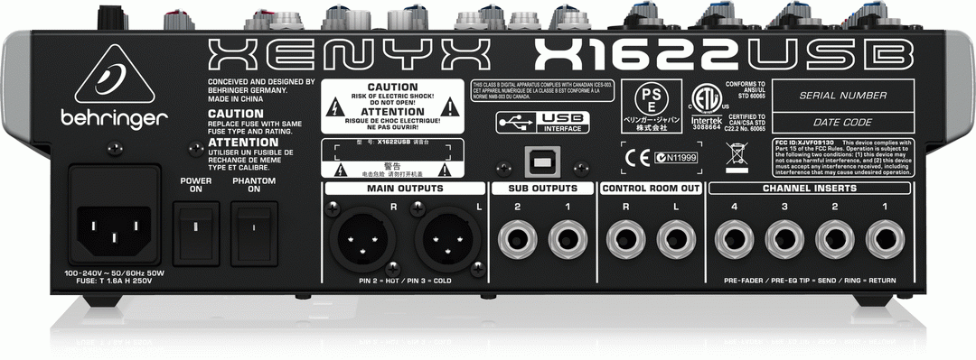 Behringer Xenyx X1622Usb Mixer — view 3