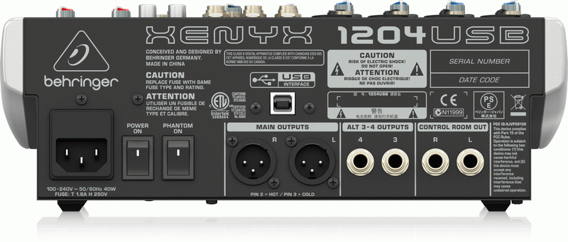 Behringer Xenyx 1204Usb Mixer — view 3