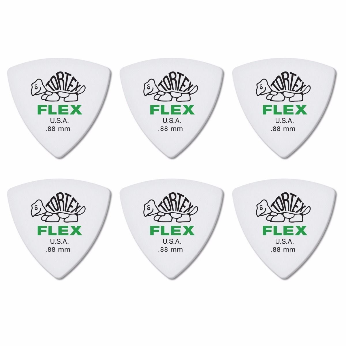 6 x Jim Dunlop Tortex Triangle FLEX 0.88MM Gauge Guitar Picks 456R