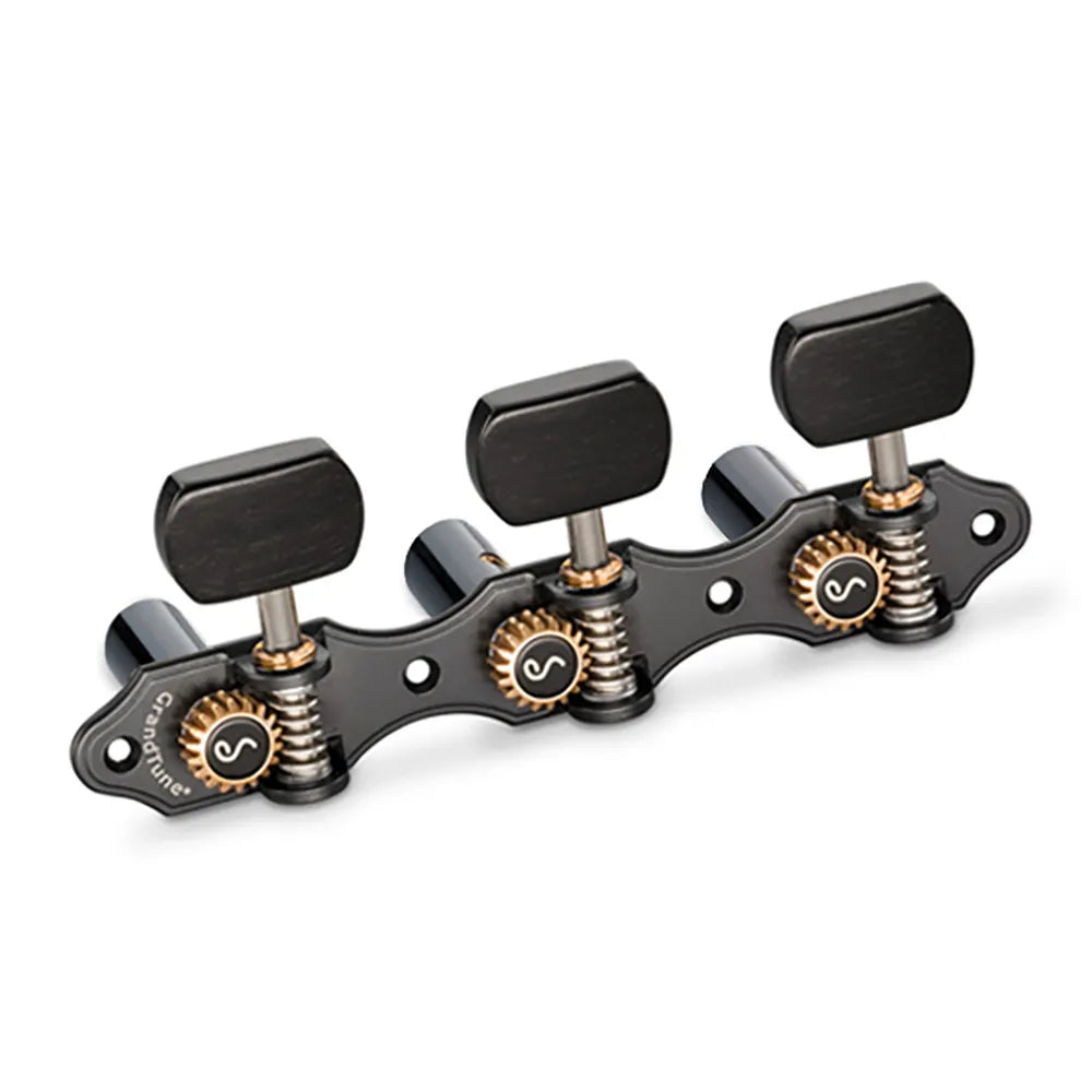 Schaller GrandTune Classic Hauser Satin Black Machine Heads with Square Ebony Rollers, 1:18 Gear Ratio, Deluxe Options Available