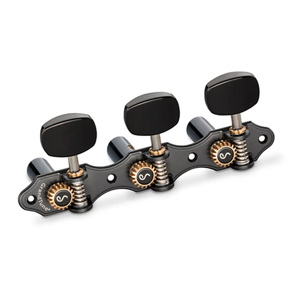 Schaller GrandTune Classic Hauser Satin Black Machine Heads with Black Rollers and Deluxe Options