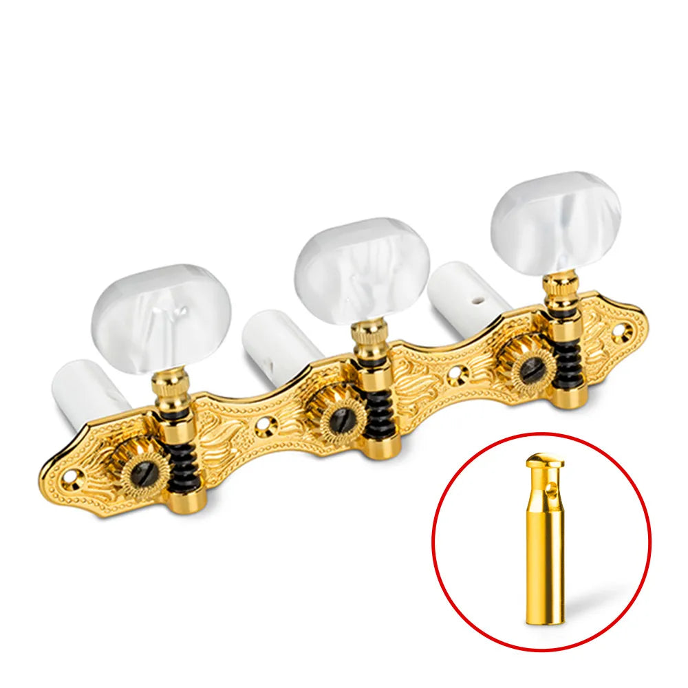 Schaller 3/3 Steel/Hauser Plate Machine Heads - Gold HG3 for Acoustic Guitar
