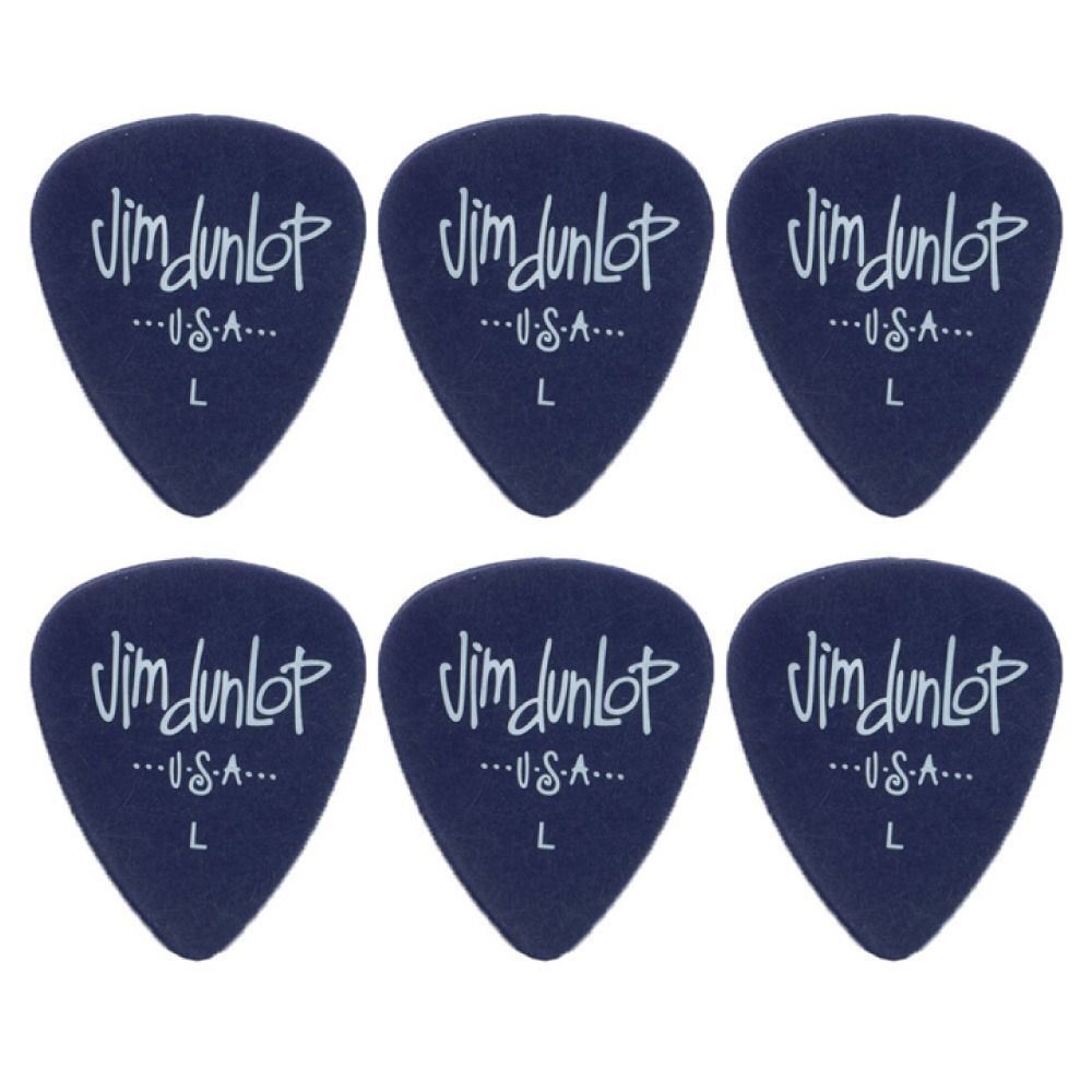6 x Jim Dunlop Poly Light Guitar Picks Blue 479RLT