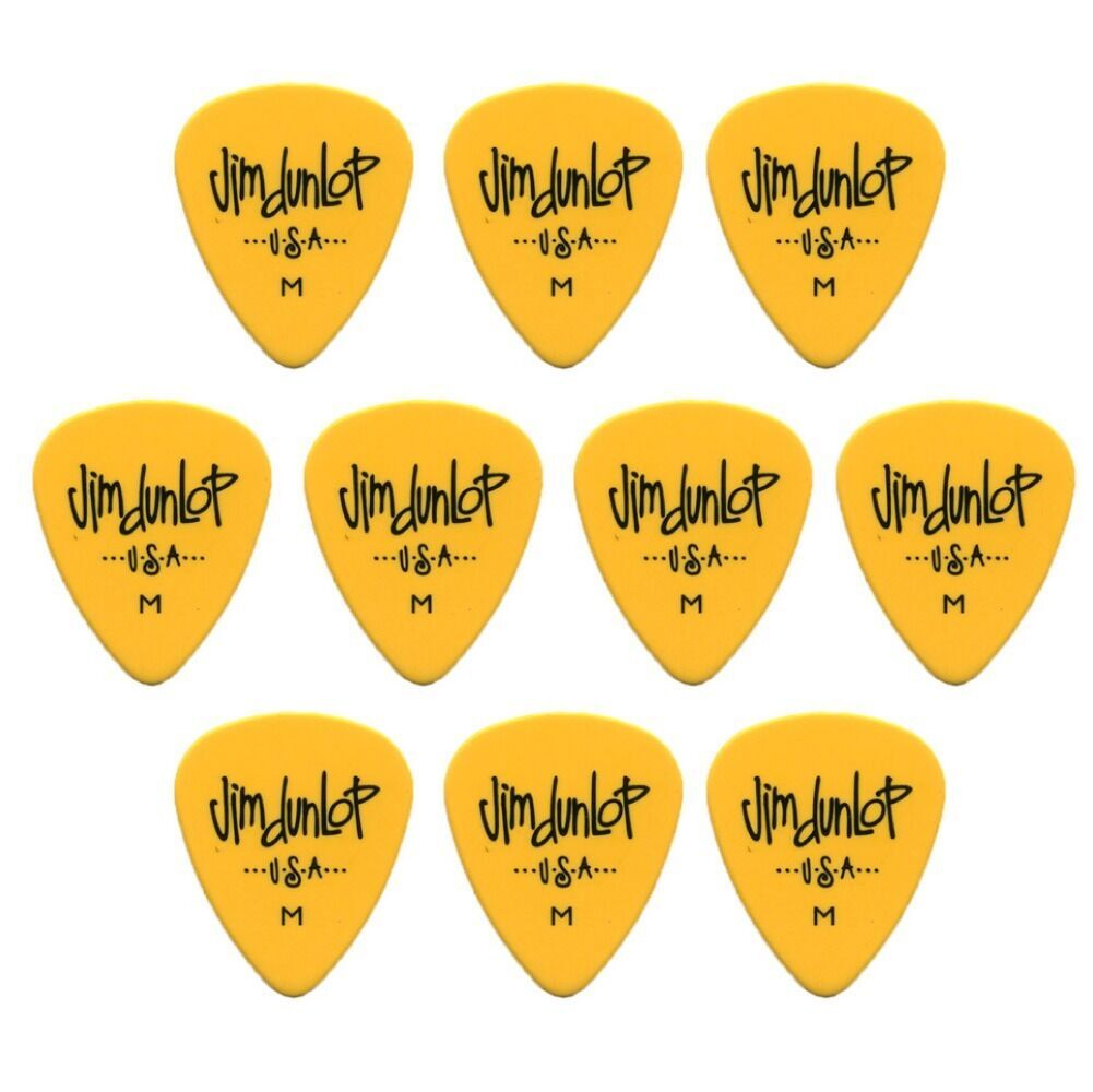 10 x Jim Dunlop Poly Medium Gauge Guitar Picks 479RMD, Pack, Yellow