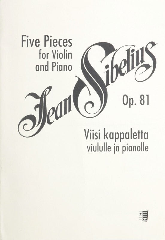 Sibelius - 5 Pieces Op 81 Violin/Piano (Softcover Book)