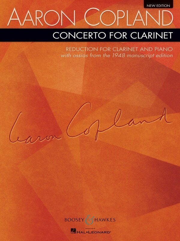 Copland - Concerto for Clarinet and Piano, arranged by Copland, 36 pages, Boosey & Hawkes