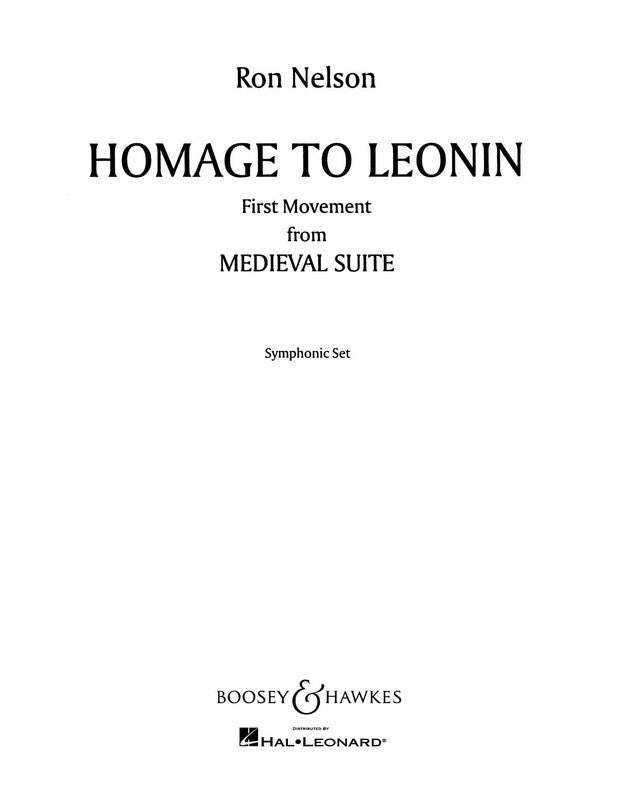 Homage To Leonin Sc/Pt