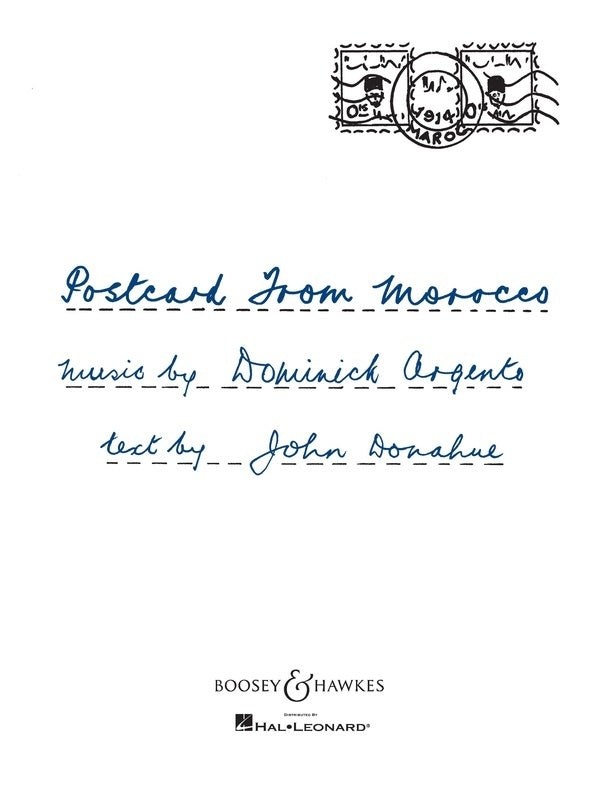 Postcard From Morocco Vocal Score