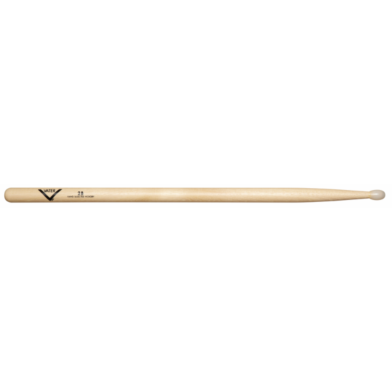 Vater 2B Nylon Tip Drumsticks - Oval Tip for Enhanced Surface Contact
