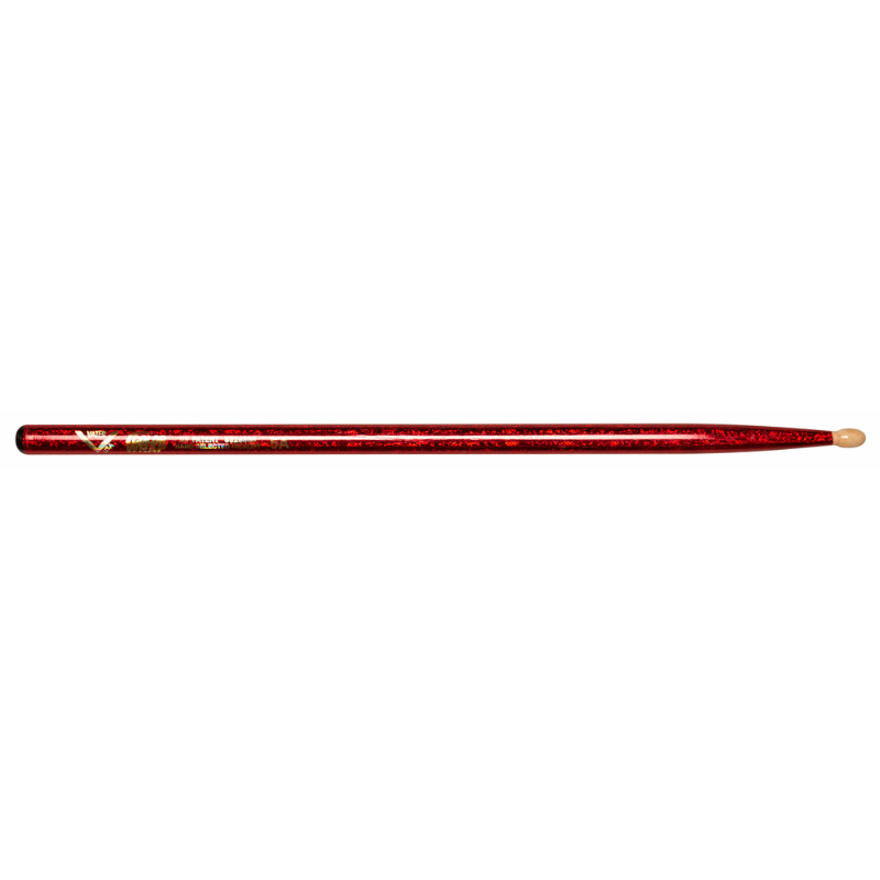 Vater Color Wrap 5A Red Sparkle Wood Tip Drumsticks