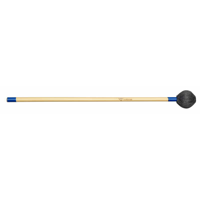 Vater V-FEV10S Front Ensemble Vibraphone Mallet - Soft Rattan Oval Head, Multi-Ply Cord, Dark Grey