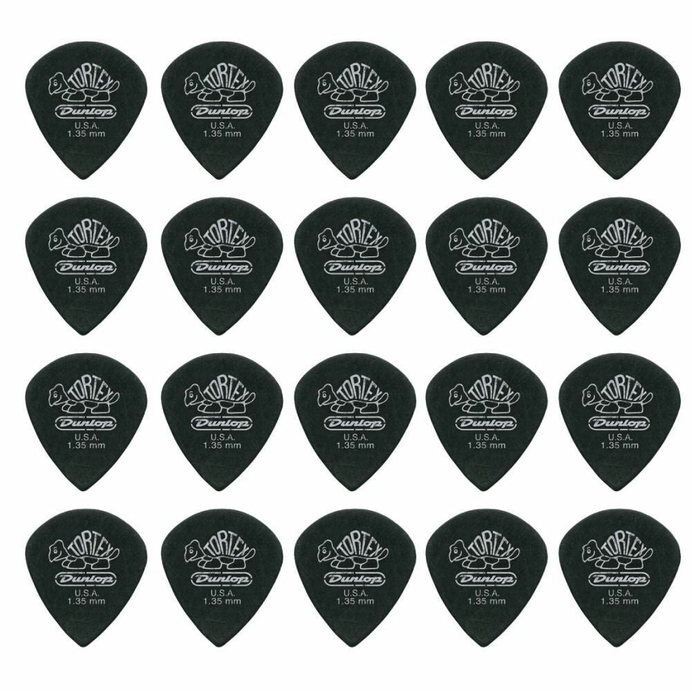 20 x Jim Dunlop Tortex Jazz 3 Pitch Black 1.35mm Guitar Picks III *NEW Free Post