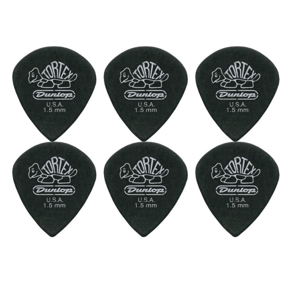 6 x Jim Dunlop Tortex Jazz 3 Pitch Black 1.50mm Guitar Picks III Free Post